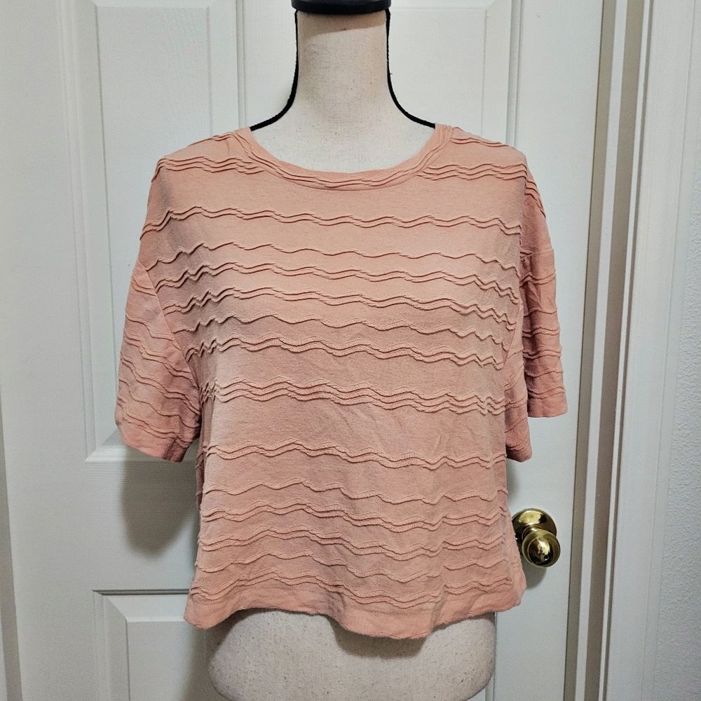 Madewell Peach Scalloped Top | M
